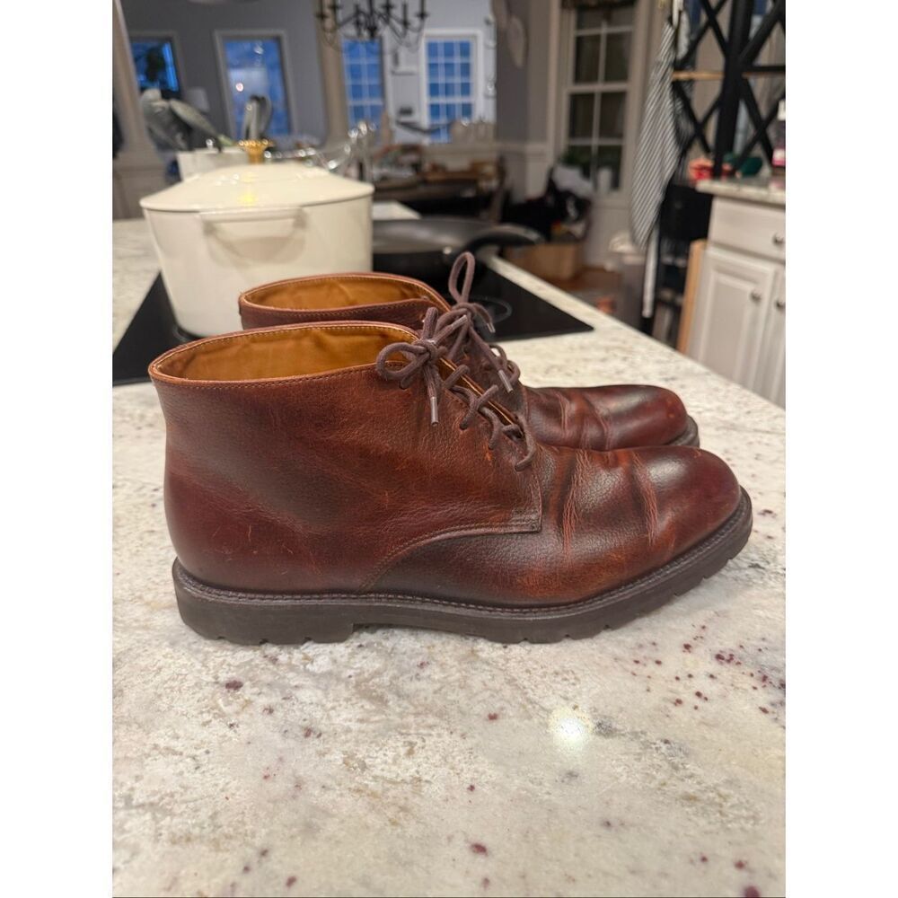 L. L. Bean Mens Allagash Brown Leather Hand Sewn Chukka Boots sz 11